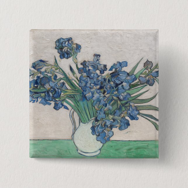 Chapa Cuadrada Iris de Vincent van Gogh el |, 1890 (Anverso)