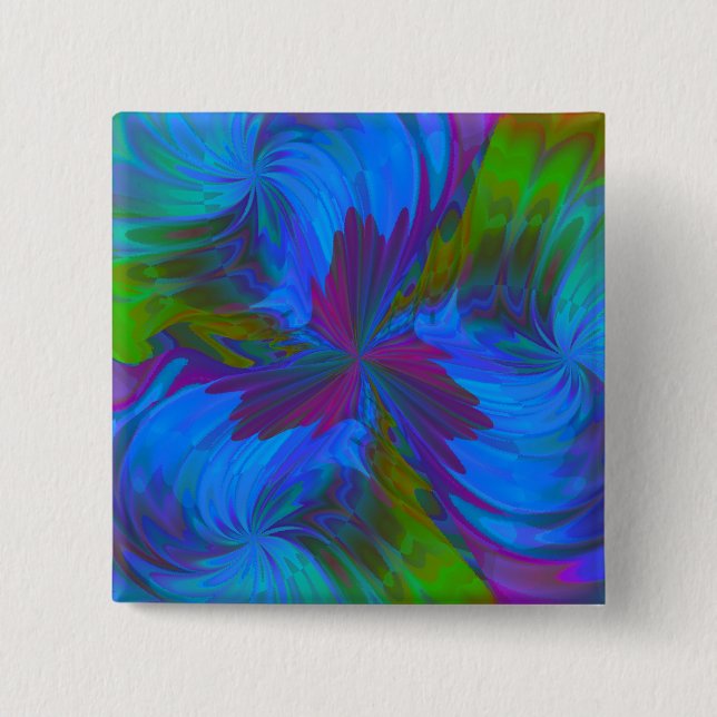 Chapa Cuadrada Iris en azul (Anverso)