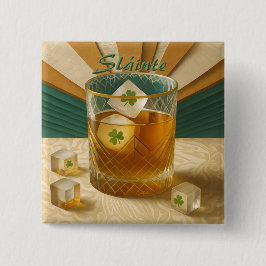 Chapa Cuadrada Irish Whiskey Tumbler Shamrock Ice "Sláinte!"