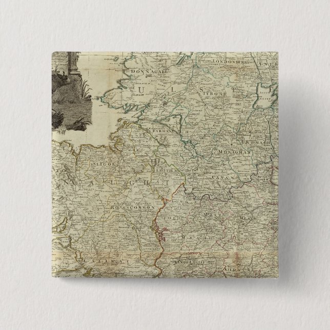 Chapa Cuadrada Irlanda compuesta (Anverso)