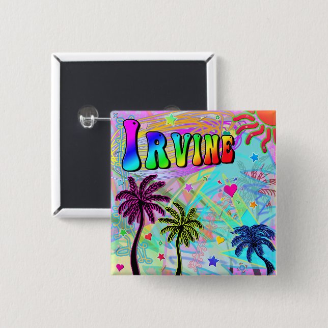 Chapa Cuadrada Irvine Vivid Romance Button (Anverso y reverso)