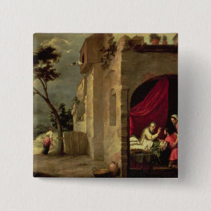 Chapa Cuadrada Isaac que bendice a Jacob