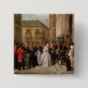 Chapa Cuadrada Isabel II de España y de su marido