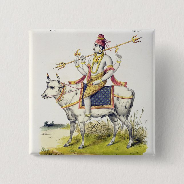 Chapa Cuadrada Ishana o Shiva, grabado por C. de Motte (1785-183 (Anverso)