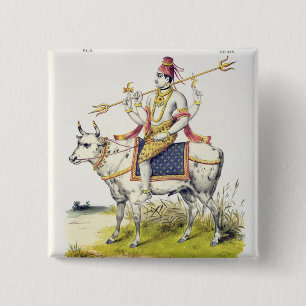 Chapa Cuadrada Ishana o Shiva, grabado por C. de Motte (1785-183