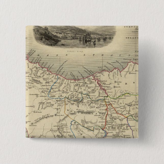 Chapa Cuadrada Isla de Van Diemen o Tasmania (Anverso)