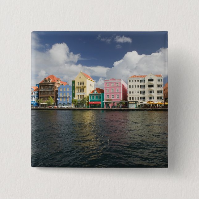 Chapa Cuadrada Islas ABC, CURACAO, Willemstad: frente marítimo (Anverso)
