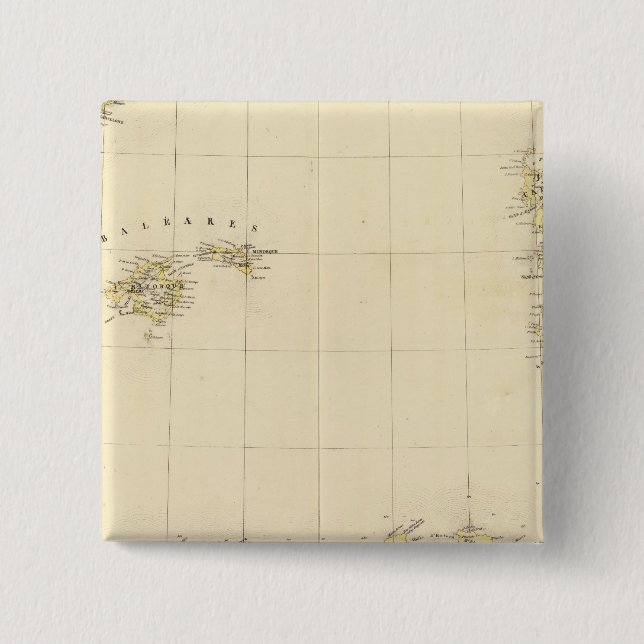 Chapa Cuadrada Islas Baleares y Cerdeña Europa 25 (Anverso)