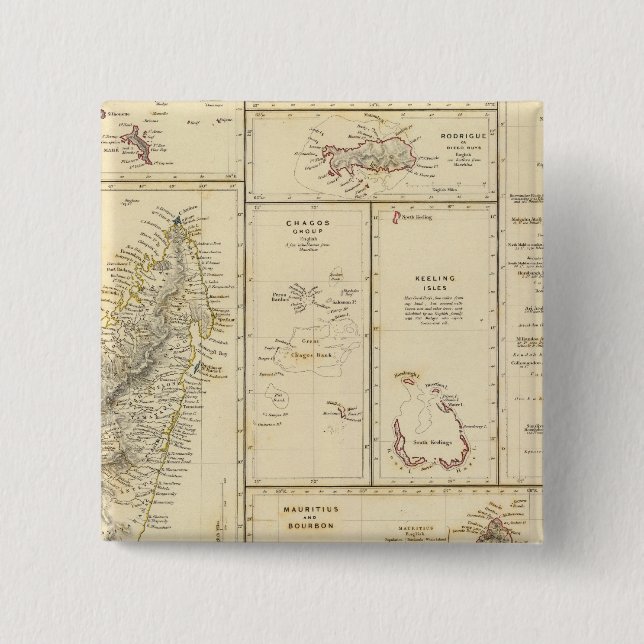 Chapa Cuadrada Islas del Océano Índico (Anverso)