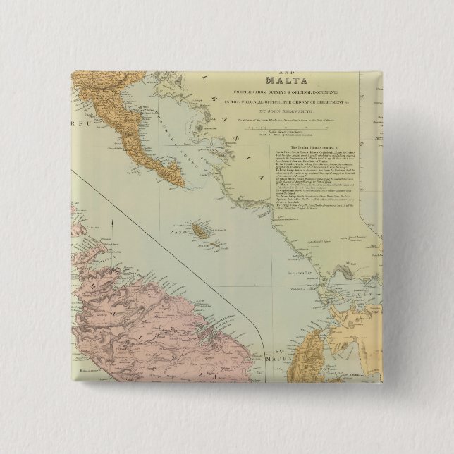 Chapa Cuadrada Islas Jónicas, Malta (Anverso)