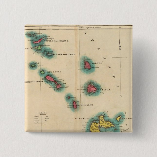 Chapa Cuadrada Islas Leeward (Anverso)