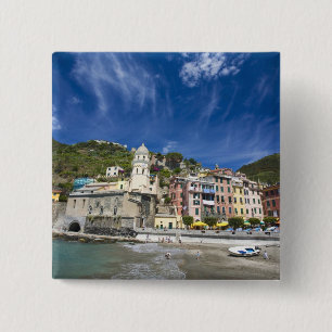 Chapa Cuadrada Italia, Cinque Terre, Vernazza, Puerto y Iglesia 2