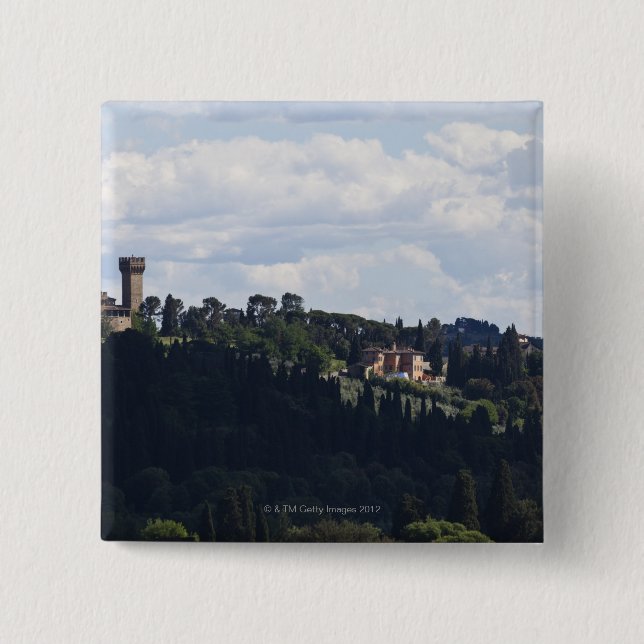 Chapa Cuadrada Italia, Florencia, castillo en la cumbre 2 (Anverso)