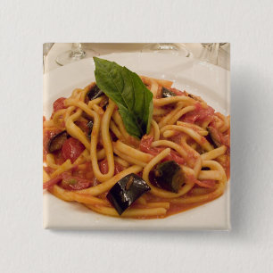 Chapa Cuadrada Italia, Positano. Plato de pasta y berenjena.