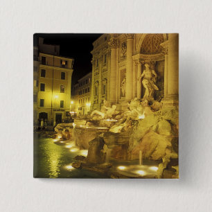 Chapa Cuadrada Italia, Roma. Fontana de Trevi de noche.