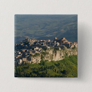 Chapa Cuadrada Italia, Sicilia, Enna, Calascibetta, Mañana Vista