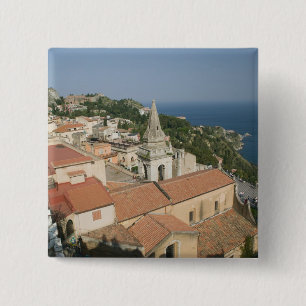Chapa Cuadrada ITALIA, Sicilia, TAORMINA: Vista hacia Piazza IX