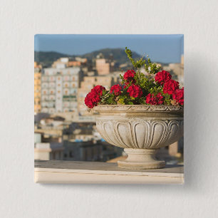 Chapa Cuadrada Italia, Sicilia, Termini Imerese, Vista y flores