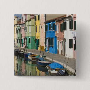 Chapa Cuadrada Italia, Venecia, Burano. Casas multicolores a lo l