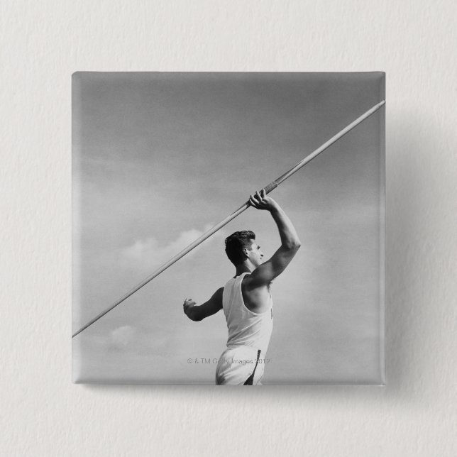 Chapa Cuadrada Jabalina que lanza del hombre (Anverso)