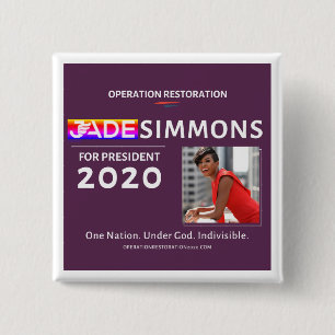Chapa Cuadrada Jade Simmons para presidente 2020