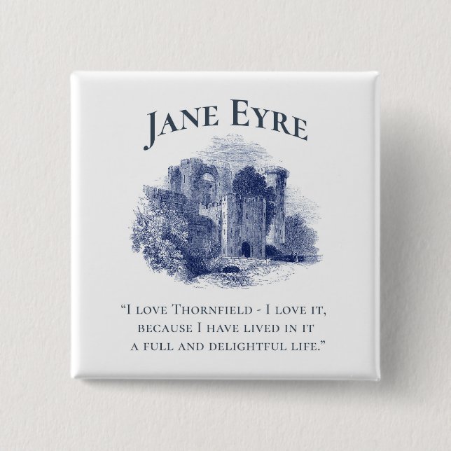 Chapa Cuadrada Jane Eyre - Amo Thornfield - Castillo (Anverso)
