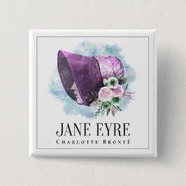 Chapa Cuadrada Jane Eyre Bonnet Purple Bonnet y Flores