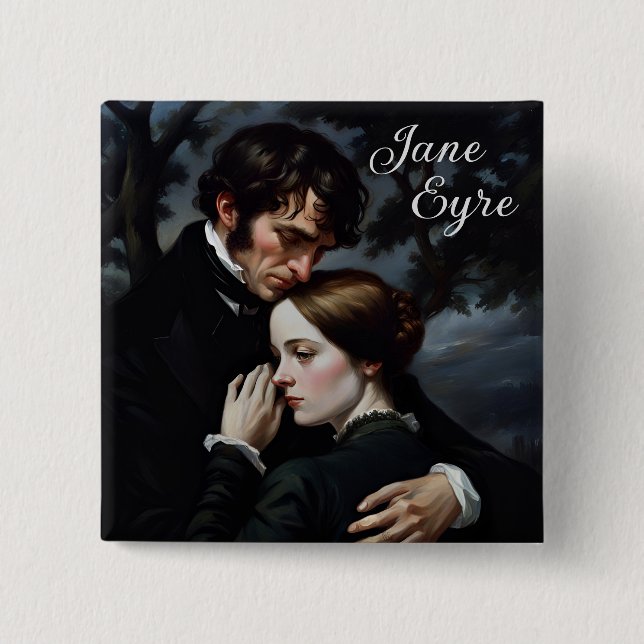 Chapa Cuadrada Jane Eyre y Edward Rochester (Anverso)