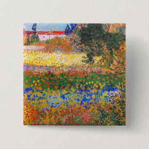 Chapa Cuadrada Jardín de flores Vincent Van Gogh