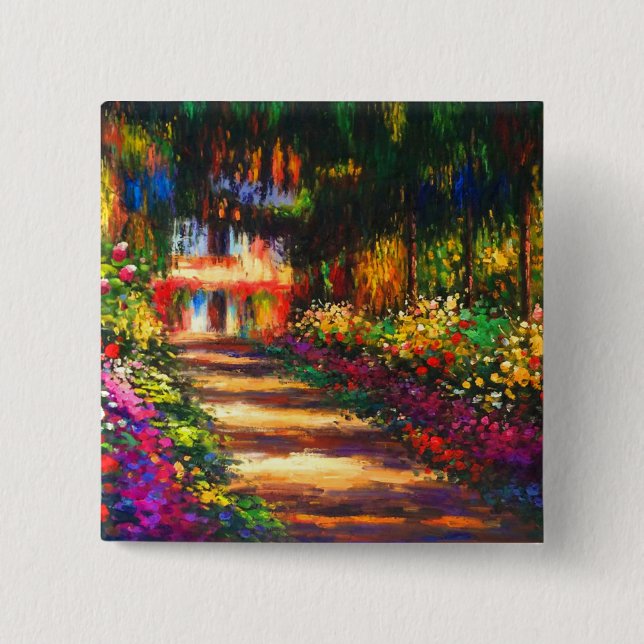 Chapa Cuadrada Jardín de Monet en Giverny (Anverso)