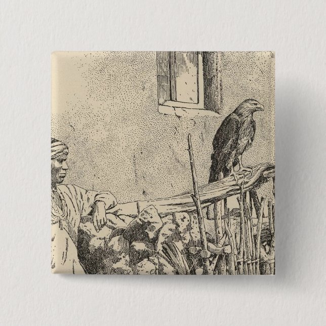 Chapa Cuadrada Jaula del águila zuní (Anverso)