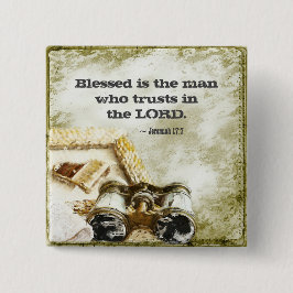 Chapa Cuadrada Jeremiah 17:7 Blessed the Man who Trusts the Lord