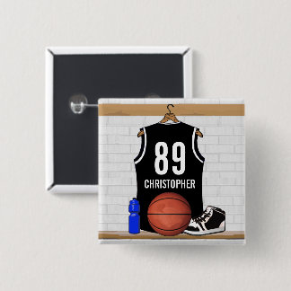 Chapa Cuadrada Jersey de baloncesto blanco y negro personalizado