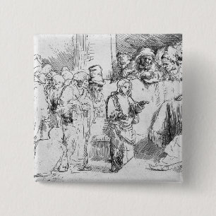 Chapa Cuadrada Jesucristo entre los médicos