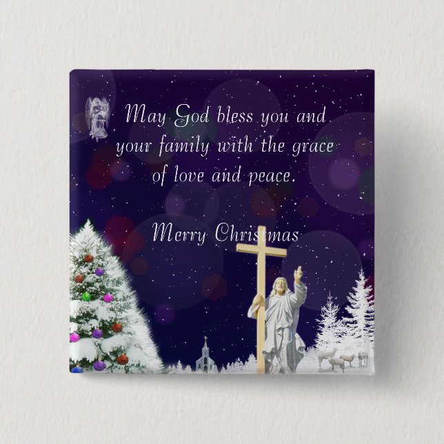 Chapa Cuadrada Jesús en la nieve (Anverso)