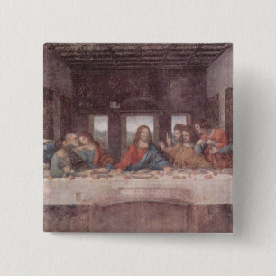 Chapa Cuadrada Jesús en la última cena, Leonardo da Vinci