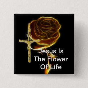 CHAPA CUADRADA JESÚS ES LA FLORES DE LA VIDA