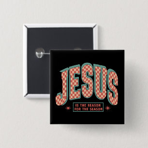 Chapa Cuadrada Jesús Es La Razón Navidad Cristiano Retro