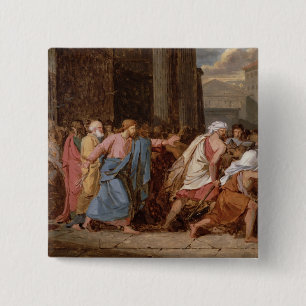 Chapa Cuadrada Jesús que conduce a los comerciantes del templo