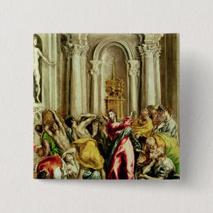 Chapa Cuadrada Jesús que conduce a los comerciantes del templo