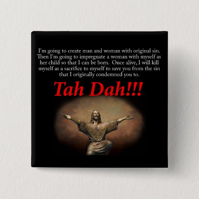 Chapa Cuadrada Jesús.  ¡Tah Dah!!! (Anverso)