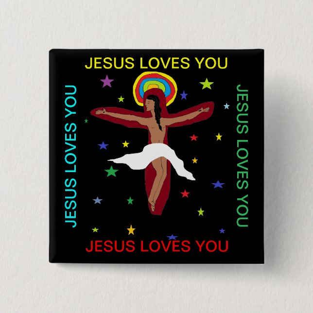 Chapa Cuadrada Jesús te ama (Anverso)