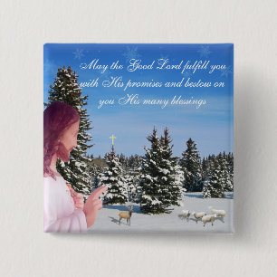 Chapa Cuadrada Jesús y ovejas