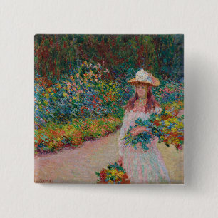 Chapa Cuadrada Jeune fille dans le jardin de Giverny, 1888