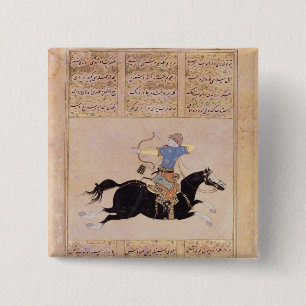 Chapa Cuadrada Jinete que dibuja el suyo arco