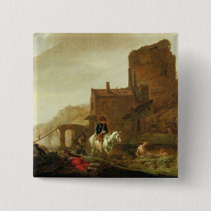 Chapa Cuadrada Jinete y bañista