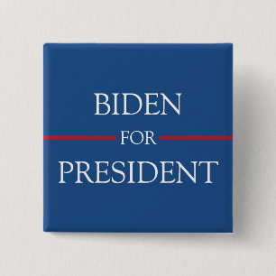 Chapa Cuadrada Joe Biden para presidente Red White y azul