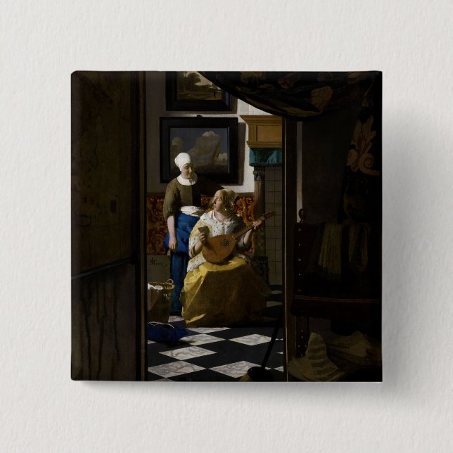 Chapa Cuadrada Johannes Vermeer - La carta de amor (Anverso)