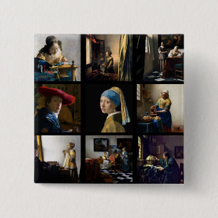 Chapa Cuadrada Johannes Vermeer - Masterpieces Grid