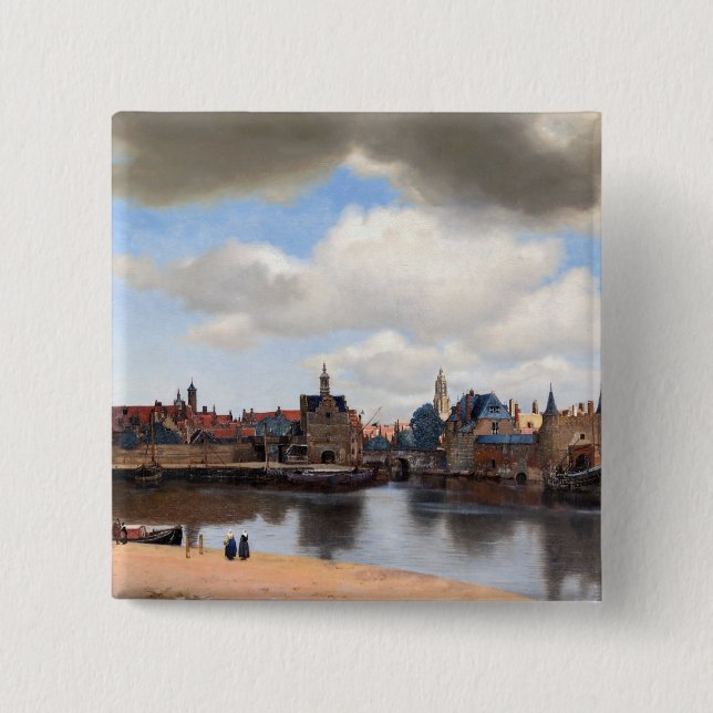 Chapa Cuadrada Johannes Vermeer - View of Delft (Anverso)